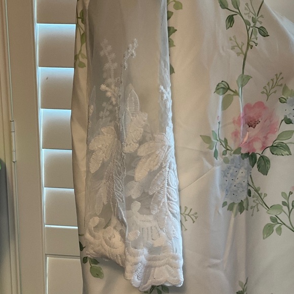 SHEIN White and Pink Floral Midi Dress - Picture 4 of 9